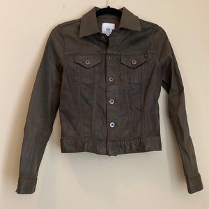 AG Jacket in Coated Cocoa Fabric